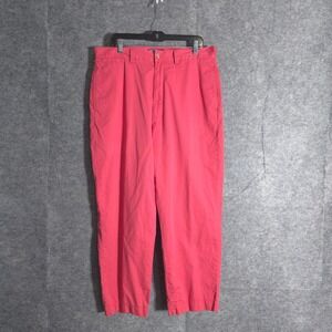 Polo Ralph Lauren Pants Men 36x30 Pink Cotton Flat Front Casual Chino Pony Solid